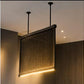 Curved Perforated Metal Screen Chandelier – A Sculptural Statement for Dining & Lounge Spaces