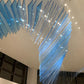 Cerulean Wave Sail Chandelier – A Sculptural Statement for Double-Height Atriums