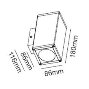 CH-3476 Tion 12w Square Narrow Beam Outdoor wall Lights