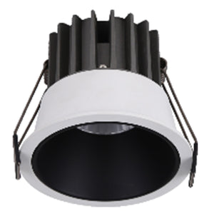 CH-8598-White+Black Bosca 7w Round Deep Recessed Reflector Ring Cob Downlight