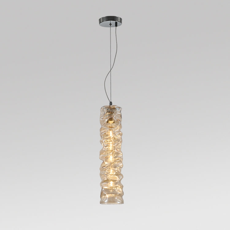 JSPHILO-4-437-1xE27 - Champagne Metal+Glass Glass Hanging Light