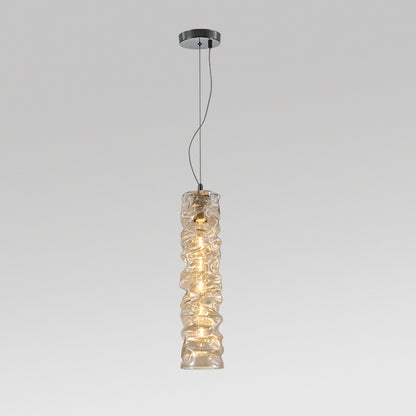 JSPHILO-4-437-1xE27 - Champagne Metal+Glass Glass Hanging Light