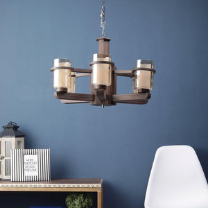 Wooden Metal Chandelier S 116 6LP