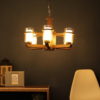 Wooden Metal Chandelier S 116 6LP