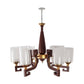 Gold Red Metal Chandelier S-152-6LP  by Jainsons Lights - S-152-6LP - Included Bulb
