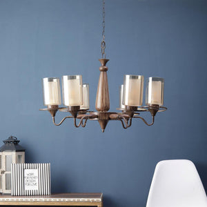 Brown Metal Chandelier S-33-6LP