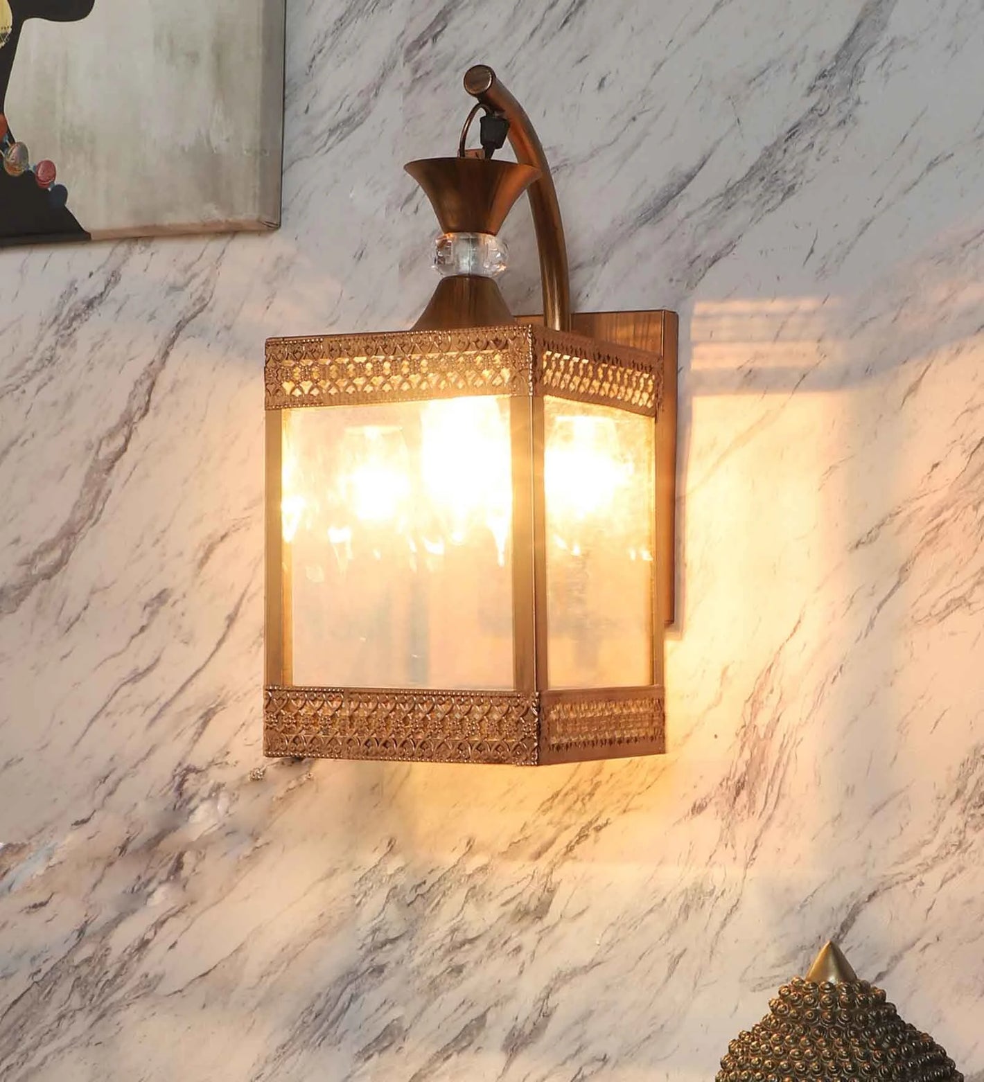 Choras Copper Iron Wall Light | A-119-1W | Included Bulb | Eliante by Jainsons Lights