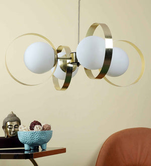 Hudson Gold Iron Globe Chandelier | 5023-4lp | Included Bulb | Eliante by Jainsons Lights