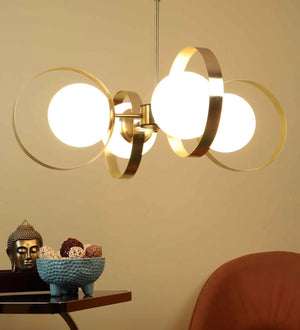 Hudson Gold Iron Globe Chandelier | 5023-4lp | Included Bulb | Eliante by Jainsons Lights