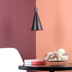 ELIANTE Black Iron Base Black Iron Shade Hanging Light - Cone-1Lp-Small-Bk-Gd - Bulb Included