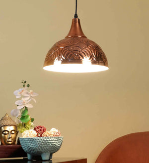 Betty Copper Iron Hanging Light | hl-032-1lp | Included Bulb | Eliante by Jainsons Lights