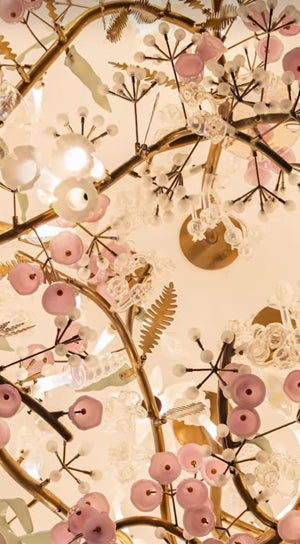 Coral Flame Glass Chandelier – A Statement Piece for Double-Height Interiors
