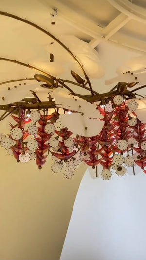 Coral Flame Glass Chandelier – detail view 1