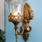 Corner Glass Wallchieres (Gold) | S-197-1W | Included Bulb | Eliante by Jainsons Lights