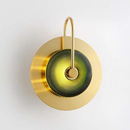 CREATIVE MODERN MINIMALIST GOLD GREEN DRUMS SHAPE LED WALL LAMP FOR BEDSIDE HALLWAY BATHROOM MIRROR LIGHT