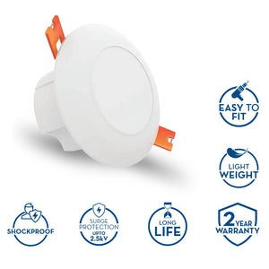 Crompton 3W Star Deepglaze Downlighter Round