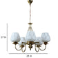 Margaux Gold Iron Shaded Chandelier | 5025-5lp | Included Bulb | Eliante by Jainsons Lights