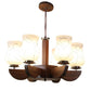 Montage Brown Wood Shaded Chandelier | 1718-6lp | Included Bulb | Eliante by Jainsons Lights