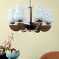 Montage Brown Wood Shaded Chandelier | 1718-6lp | Included Bulb | Eliante by Jainsons Lights