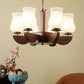 Montage Brown Wood Shaded Chandelier | 1718-6lp | Included Bulb | Eliante by Jainsons Lights
