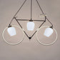 Black Metal Hanging Lights - RH-CYCLE-3LP with glass  - Included Bulb