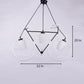 Black Metal Hanging Lights - RH-CYCLE-3LP with glass  - Included Bulb