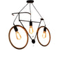 Marrón Brown Wood Hanging Light - CYCLE-RASSI-3LP-EDISON - Included Bulbs