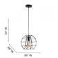 Black iron Hanging Light -D-7115-1LP - Included Bulbs