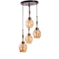 Black iron Hanging Light -D-7119-4LP - Included Bulbs