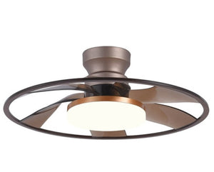 JS-LXR Modern BLDC 22" Ceiling Designer Fans with Light D0001-Bronze