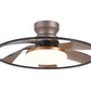 JS-LXR Modern BLDC 22" Ceiling Designer Fans with Light D0001-Bronze