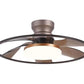 JS-LXR Modern BLDC 22" Ceiling Designer Fans with Light D0001-Bronze