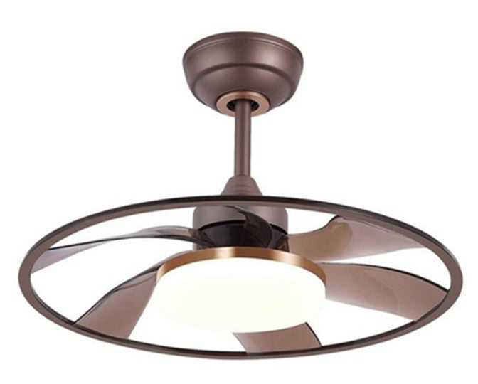 JS-LXR Modern BLDC 22" Ceiling Designer Fans with Light D0001-Bronze