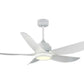 JS-LXR Modern BLDC 52" Ceiling Designer Fans with Light D0010-White Fan & 5 ABS Blades