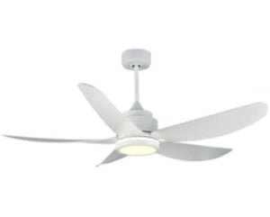 JS-LXR Modern BLDC 52" Ceiling Designer Fans with Light D0010-White Fan & 5 ABS Blades