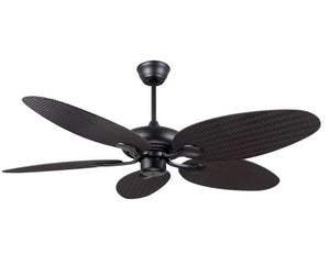 JS-LXR Tropical AC 52" Ceiling Designer Fans D0011-Matt Black Tropical Fan & ABS Blades