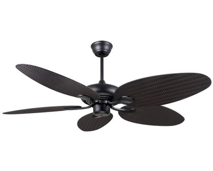 JS-LXR Tropical AC 52" Ceiling Designer Fans D0011-Matt Black Tropical Fan & ABS Blades