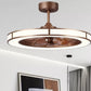 JS-LXR Modern BLDC 16" Ceiling Designer Fans with Light D0012-Sand Gold Fandelier & 5 ABS Blades