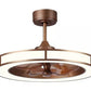 JS-LXR Modern BLDC 16" Ceiling Designer Fans with Light D0012-Sand Gold Fandelier & 5 ABS Blades