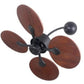 JS-LXR Tropical AC 32" Wall Designer Fans D0018-Matt Black Motor & Dark Walnut Blades