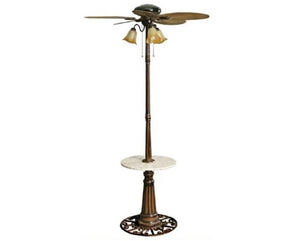 JS-LXR Outdoor AC 52" Floor Pedestal Outdoor Fan With Light D0020-Antique brass