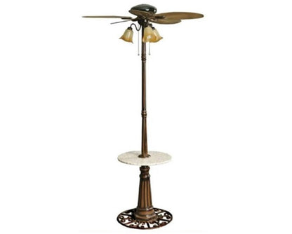 JS-LXR Outdoor AC 52" Floor Pedestal Outdoor Fan With Light D0020-Antique brass