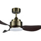 JS-LXR Modern BLDC 36" Ceiling Designer Fans with Light D0021-Antique Brass & Dark Walnut Blades