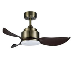 JS-LXR Modern BLDC 36" Ceiling Designer Fans with Light D0021-Antique Brass & Dark Walnut Blades