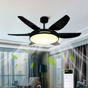 JS-FO - FI-7792 High Speed Modern Designer Fans with Light Black Finish Abs Blades Size 1320mm