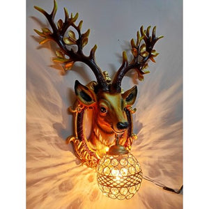 JS-LBR Deer No. 1 With Crystal Glass Novelty Wall Lights