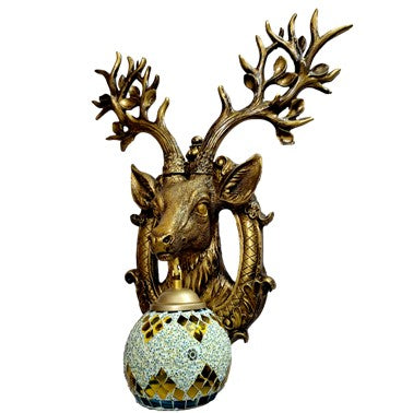 JS-LBR Deer No. 1 (Antique) With Craft Glass Novelty Wall Lights