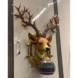 JS-LBR Deer No. 1 With Craft Glass Novelty Wall Lights