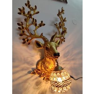 JS-LBR Deer No. 2 (Big) With Crystal Glass Novelty Wall Lights