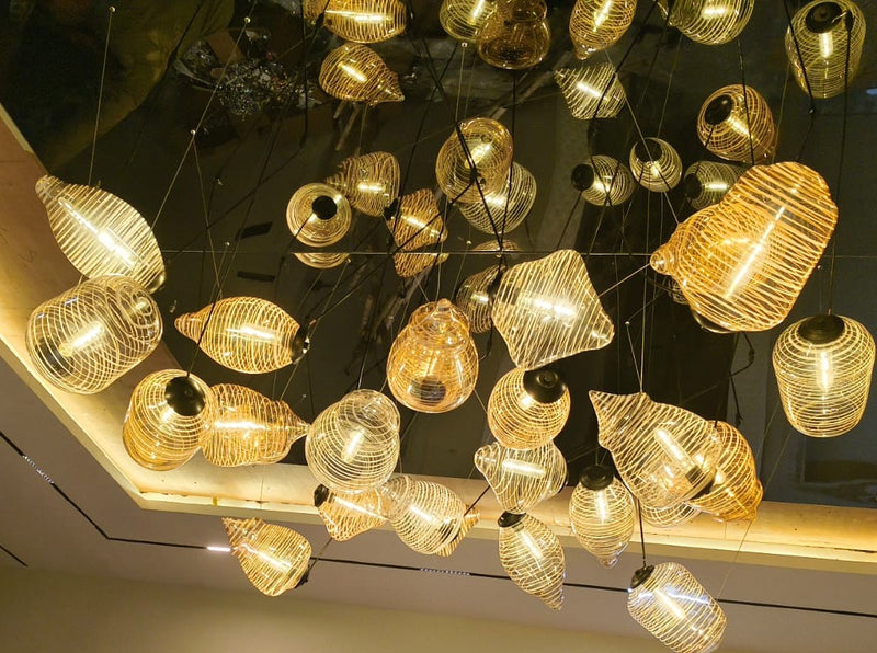 Ribbed Glass Cluster Chandelier – Private Residence, Delhi